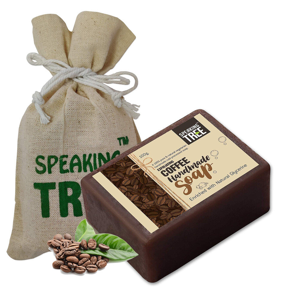 Speaking Tree Exfoliating Coffee Handmade Soap With Refreshing Aroma For Perfectly Clean, Brightening Skin (100 G)