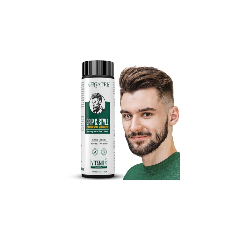 Orgatre Grip And Style Hair Volumizing Powder Wax | Strong Hold For 12 Hrs Hair Wax | Matte Finish Hair Wax Powder | Hair Styling Powder Hair Wax Men