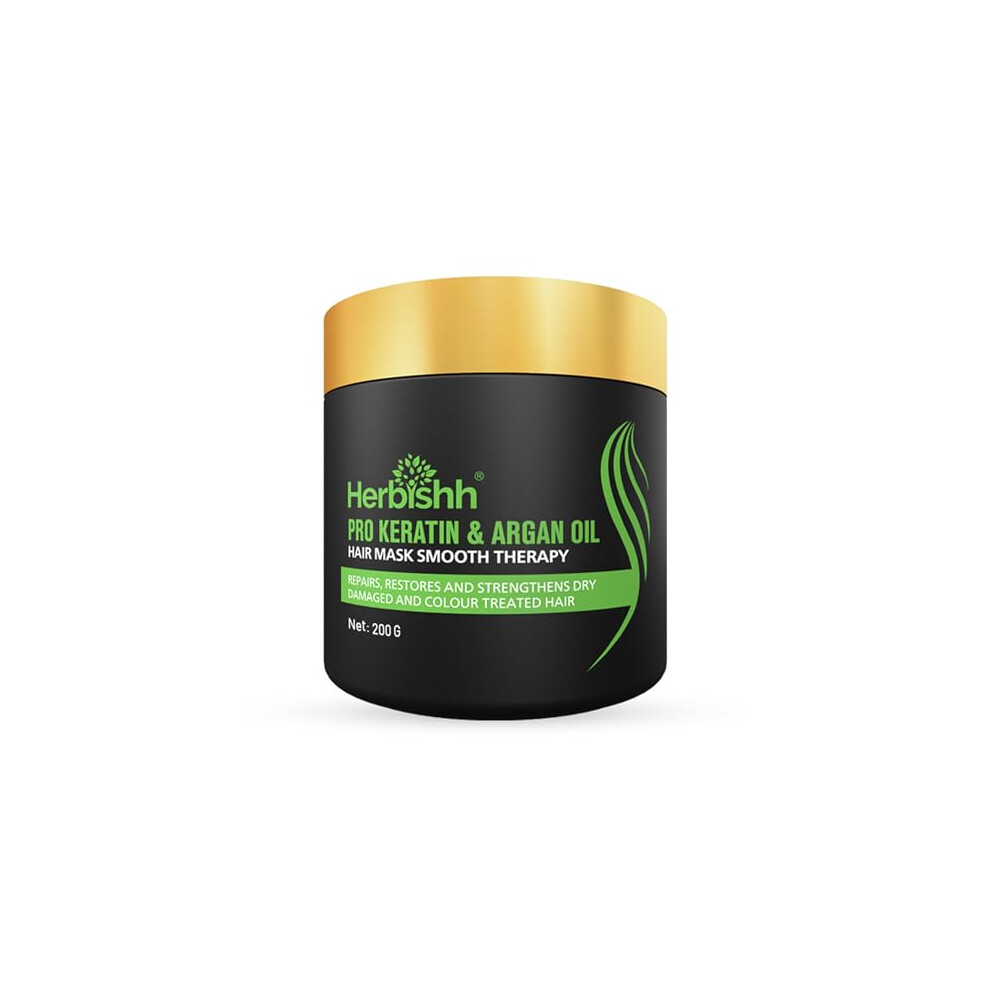 Herbishh Argan Hair Mask-Deep Conditioning & Hydration For Healthier Looking Hair- For Very Dry, Weak, Stressed Out Hair, No Sulphates, No Parabens (2