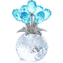 Crystal Lake Blue Rose Bouquet – Handmade Keepsake Gift
