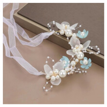 Floral Headband with Faux Pearls – Adjustable Women's