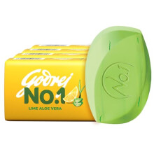 Godrej No. 1 Badsåpa Lime & Aloe Vera 1:a Kvalitet och Långvarig Doft, 4-Pack (150G Varje)