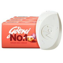 Godrej No. 1 Tvål Kesar & Mjölkkräm Grad 1 - Långvarig Doft, Combo Pack 4 (150G Varje)