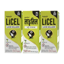 Licel Lice & Nits Killer Oil | Herbal Olja för Luskontroll | Dödar Löss, Ägg och Nits Naturligt | Testad i 5 Decennier Pack Om 3 (55 Ml)