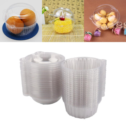 Single Cupcake Boxes Stackable Plastic with Airtight Dome