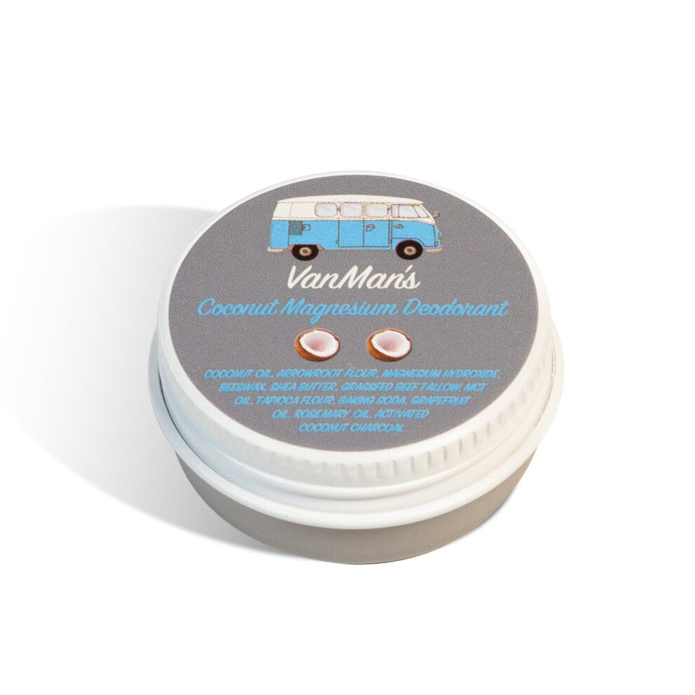 The Vanman Company Vanmans - Tiny Coconut And Magnesium Deodorant For Delicate Skin - Odor Control For Underarms - Routine Deodorant For Women And Men - Personal Care Pr