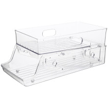Porta lattine in plastica trasparente, dimensioni 33,5x16,8x14 cm