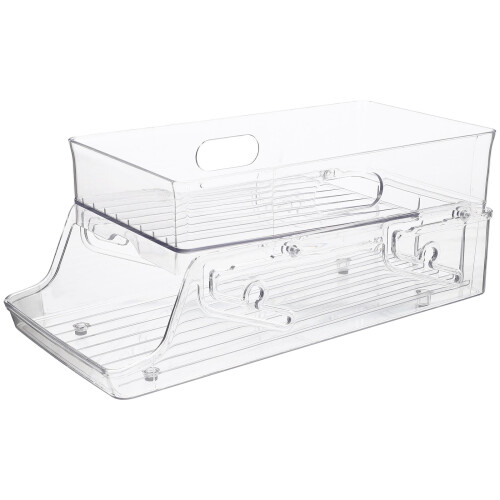 Transparent Plastic Can Storage Holder 33.5 x 16.8 x 14 cm
