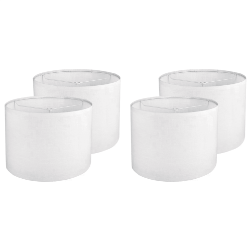 4 Pack White Drum Lamp Shades for Table & Floor Lamps