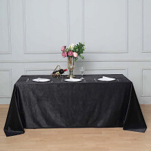 Black Velvet Rectangular Tablecloth 90 x 132 in