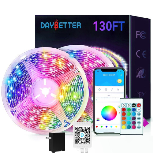 Λωρίδες LED RGB 130ft με εφαρμογή και τηλεχειριστήριο