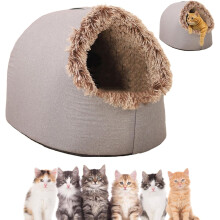 Winter Warm Cat Cave Bed – Plush Semi-Enclosed, Removable