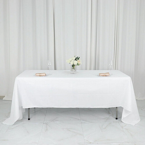 Polyester Rectangular Tablecloth 60 x 126 in White