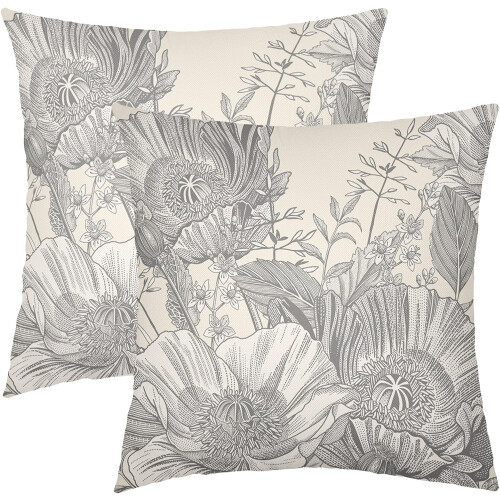 Fodere per cuscini floreali vintage, 45x45 cm, set da 2