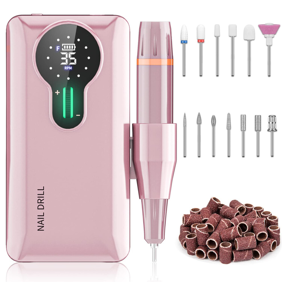 Engerwall 35,000 Rpm Rechargeable Nail Drill, Portable Cordless Electric Nail File For Acrylic And Gel Nails, Polishing & Removal, Manicure Pedicure K