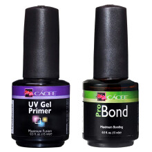Cacee Nail Primer Duo Set für Acrylnägel, UV Gel Primer & Pro Bond 0,5 oz, Niedriger Geruch, Polish für UV/LED
