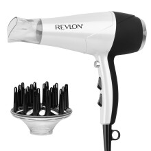 REVLON Volumen Booster, Haartrockner mit Diffusor für Locken | Mehr Volumen, weniger Frizz, schnelle Trocknung, 1875 Watt (Weiß)