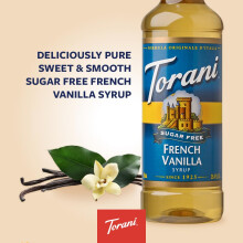 Torani French Vanilla Sugar Free Coffee Syrup (750ml) – Zero Calorie