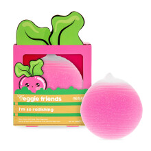 Mad Beauty Veggie Friends Radieschen Badekugel | Aloe Vera Duft | Lustige Badekugel | Tierversuchsfrei | Geschenk für Gartenliebhaber