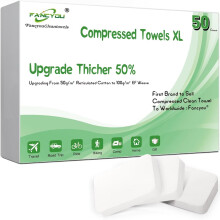 Fancyou Serviettes Jetables Comprimées Grandes, Lingettes Nettoyantes Douces