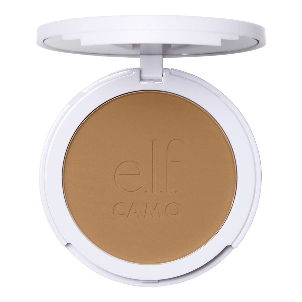 E.l.f. Camo Powder Foundation, Lightweight, Primer-Infused Buildable & Long-Lasting Medium-To-Full Coverage Foundation, Medium 355 W
