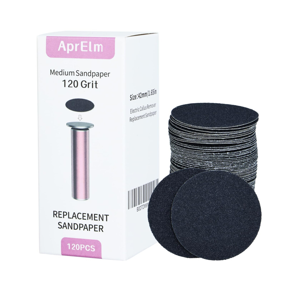 Aprelm 120Pcs Replaceable Sandpaper For Electric Foot Callus Remover, 120 Grit Medium Sandpaper Refill Discs