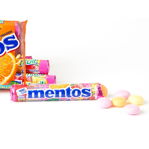 MENTOS - Soft Chews - Crisp Outer Shell and Soft Centre - Fruit Flavour x 5 Rolls 1