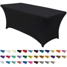Spandex Tablecloth for 4ft Rectangular Table – Black
