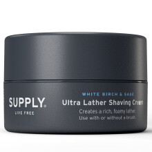 SUPPLY - Crème à raser Ultra Mousse - Bouleau Blanc & Sauge - Crème à raser pour hommes - Hypoallergénique, Apaisante, Non-comédogène