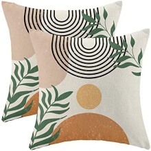 Linnen boho kussenhoes 18x18 inch, Sunset design