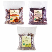 The Forest Herbs Naturlig Vård Ekologisk Hel Torkad Amla, Reetha, Shikakai För Hårvård Combo 200G