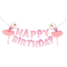 Pink Ballet Girl Birthday Bunting Garland