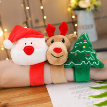 Pulsera de bofetada con forma de árbol de Navidad y ciervo de Papá Noel que brilla en la oscuridad
