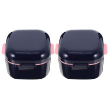 2Pcs Portable Blue PP Mouth Guard Case for Convenient Bedside Use