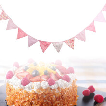 Pink Floral Cotton Bunting Banner 3.2m