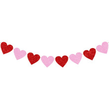 Paper Flag Pulling Banner Ornament for Valentine's Day