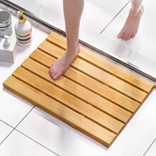 Tappetino da bagno in bambù antiscivolo, 21,3 x 14,2 pollici