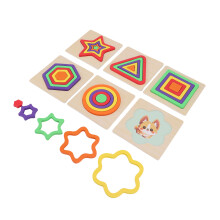 Lindenholz 3D-Geometrische Formen-Puzzle-Spielzeug 15 x 15 cm
