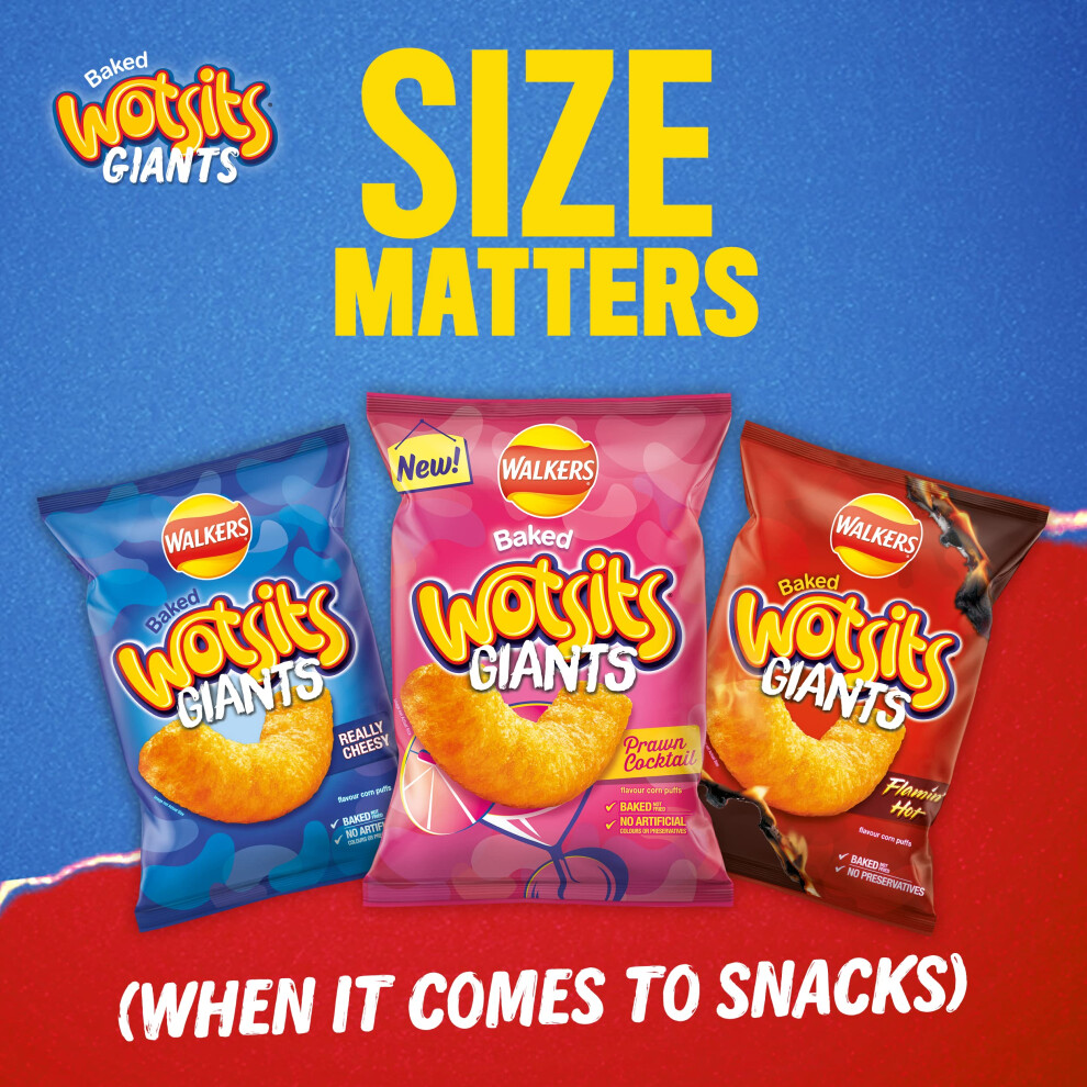 Walkers Wotsits Giants Sweet & Spicy Snacks Crisps 130G