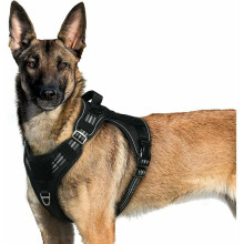 Coleira peitoral versátil para cães, com tiras refletoras para maior segurança noturna, tela respirável para maior conforto, ajustável para um