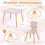 Kindertisch-Set in Blumenform, Rosa, Holz, 1 Tisch + 2 Stühle 2