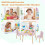 Kindertisch-Set in Blumenform, Rosa, Holz, 1 Tisch + 2 Stühle 4
