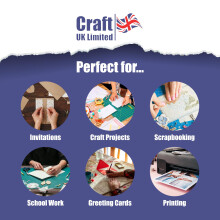 Craft UK, 100 A4 Card, Hammered Cardstock Paper for Invitations and More, 300gsm, Made in the UK, Lasting Quality, Ivory