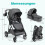 Faltbarer 3-in-1-Kinderwagen mit wendbarem Sitz, Grau 2