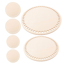 6Pcs Round Wood Base for Crochet Basket Sturdy Khaki Bag Bottoms