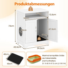 3-in-1 kattenbakomkasting met mat en afsluitbare deuren