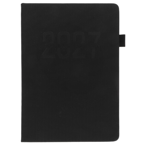 Black PU Schedule Notebook Planner for Daily Work and Study