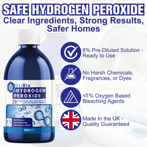 OxiBlu - Hydrogen Peroxide 6% - 500ml, 20 Vols, Clear 2