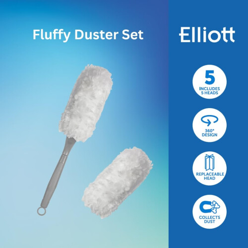 Elliott Fluffy Duster, Super-soft Microfibre Dusting tool perfect for home cleaning 1