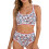 Stylish Printed Tankini Set Polyester Fabric-safflower L 1
